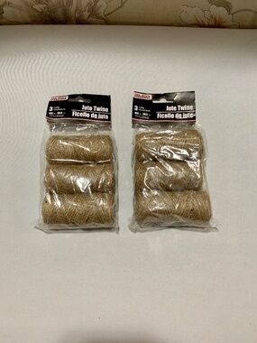 Jute Twine - 6 Rolls each 100 ft = Total 600 feet - NEW